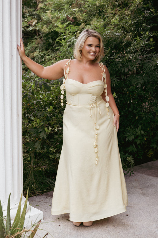 Della Midi Dress - Yellow