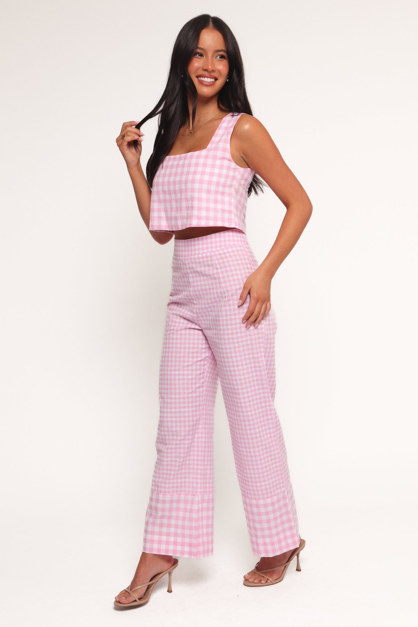 Devlin Cotton Pant - Pink Gingham