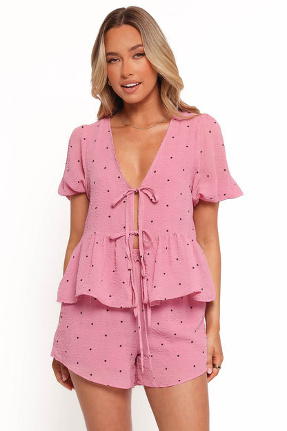 Dory Top - Pink Polka Dot