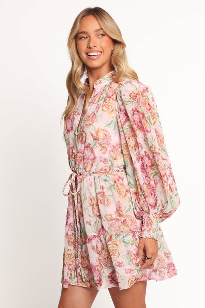 Elba Long Sleeve Mini Dress - Veiled Floral