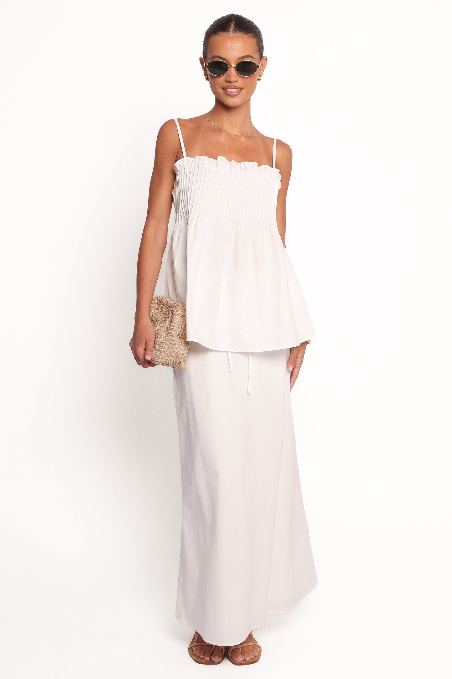 Elena Cotton Maxi Skirt - White