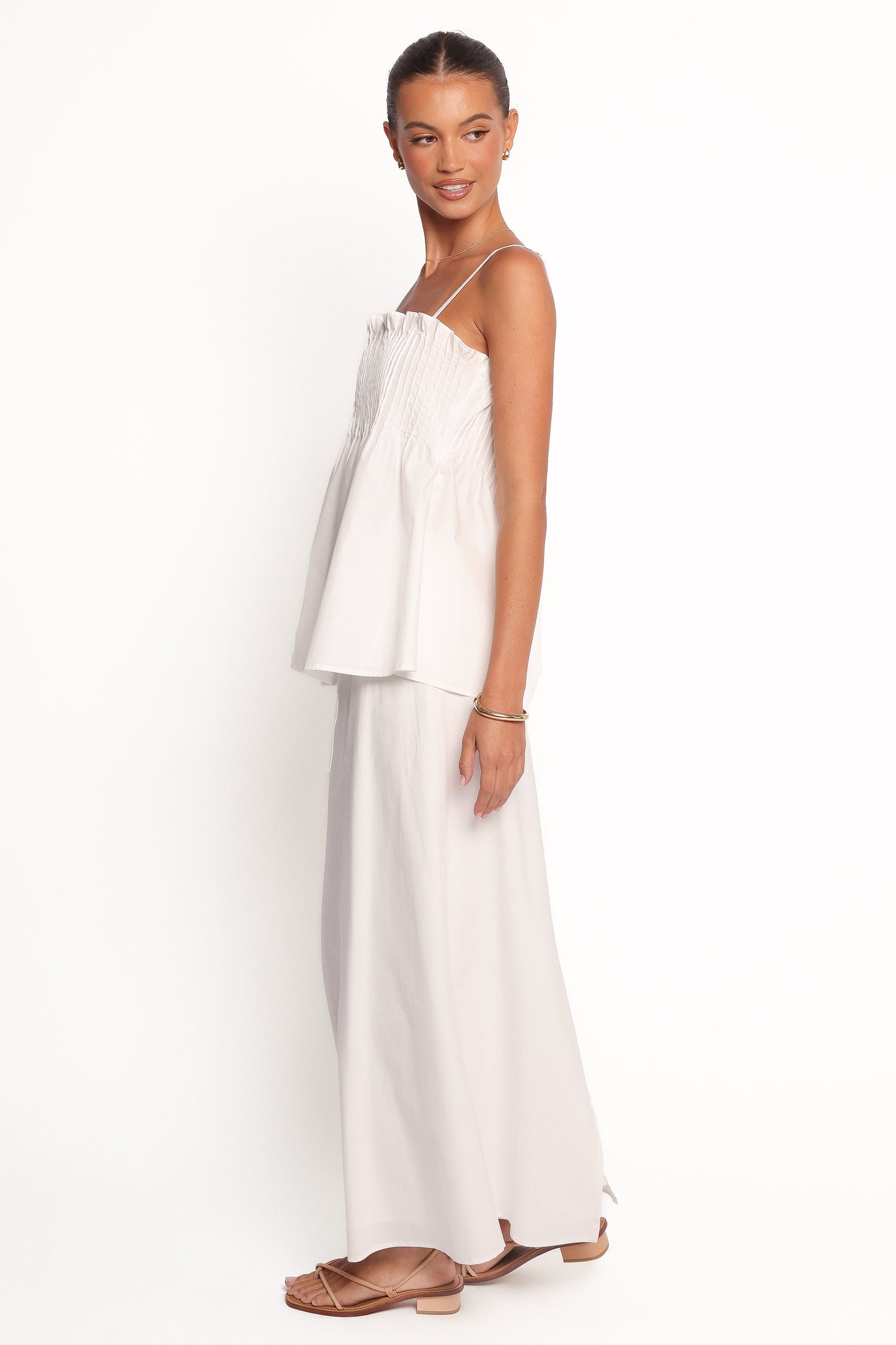 Elena Cotton Maxi Skirt - White