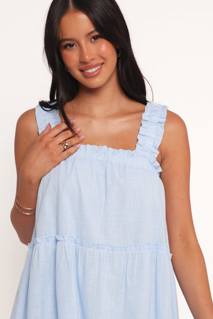 Elena Mini Dress - Light Blue