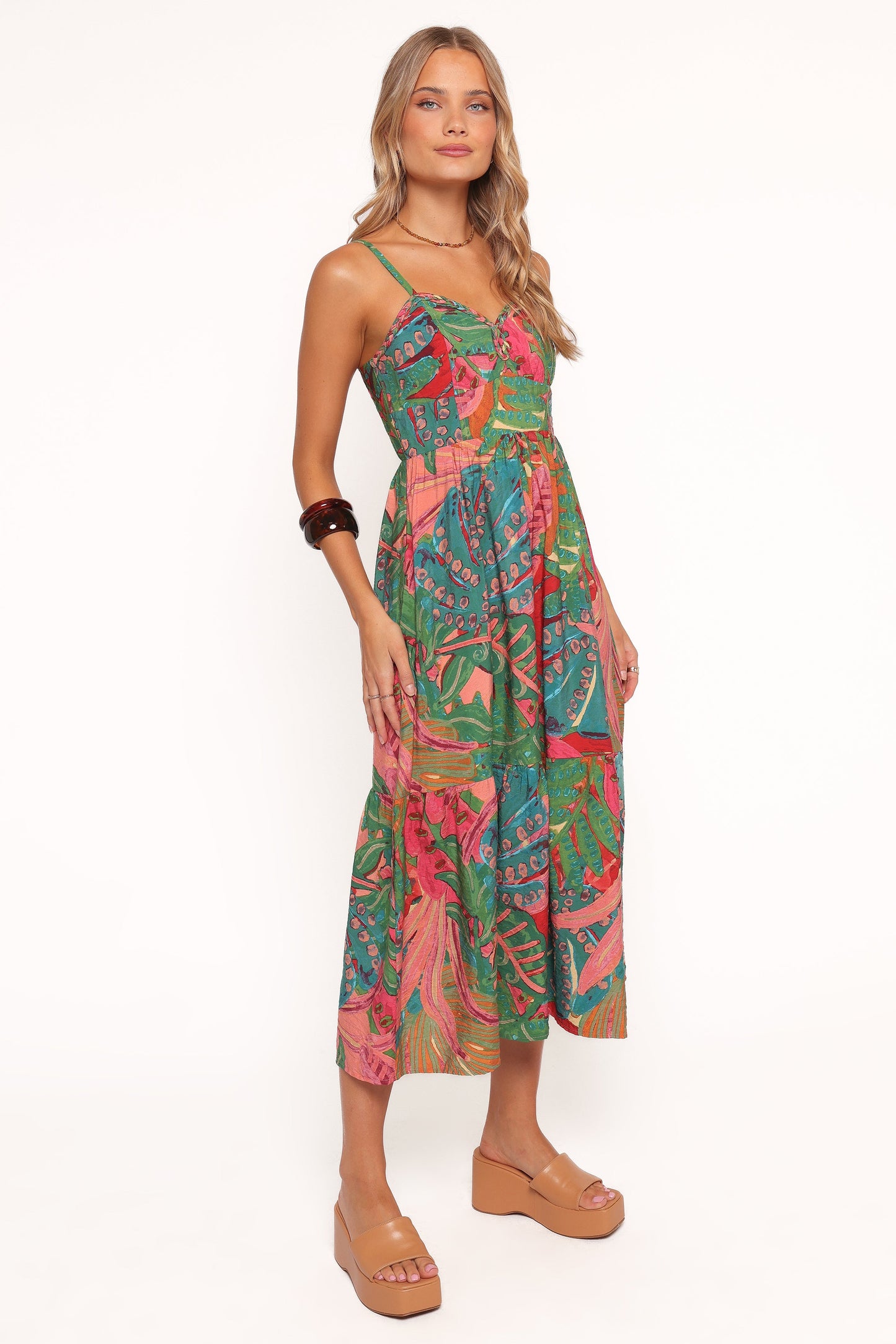 Eleonora Midi Dress - Calypso Coral