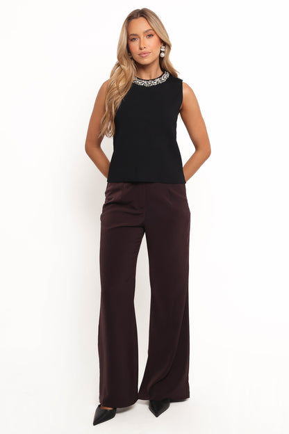 Emma Embellished Top - Black