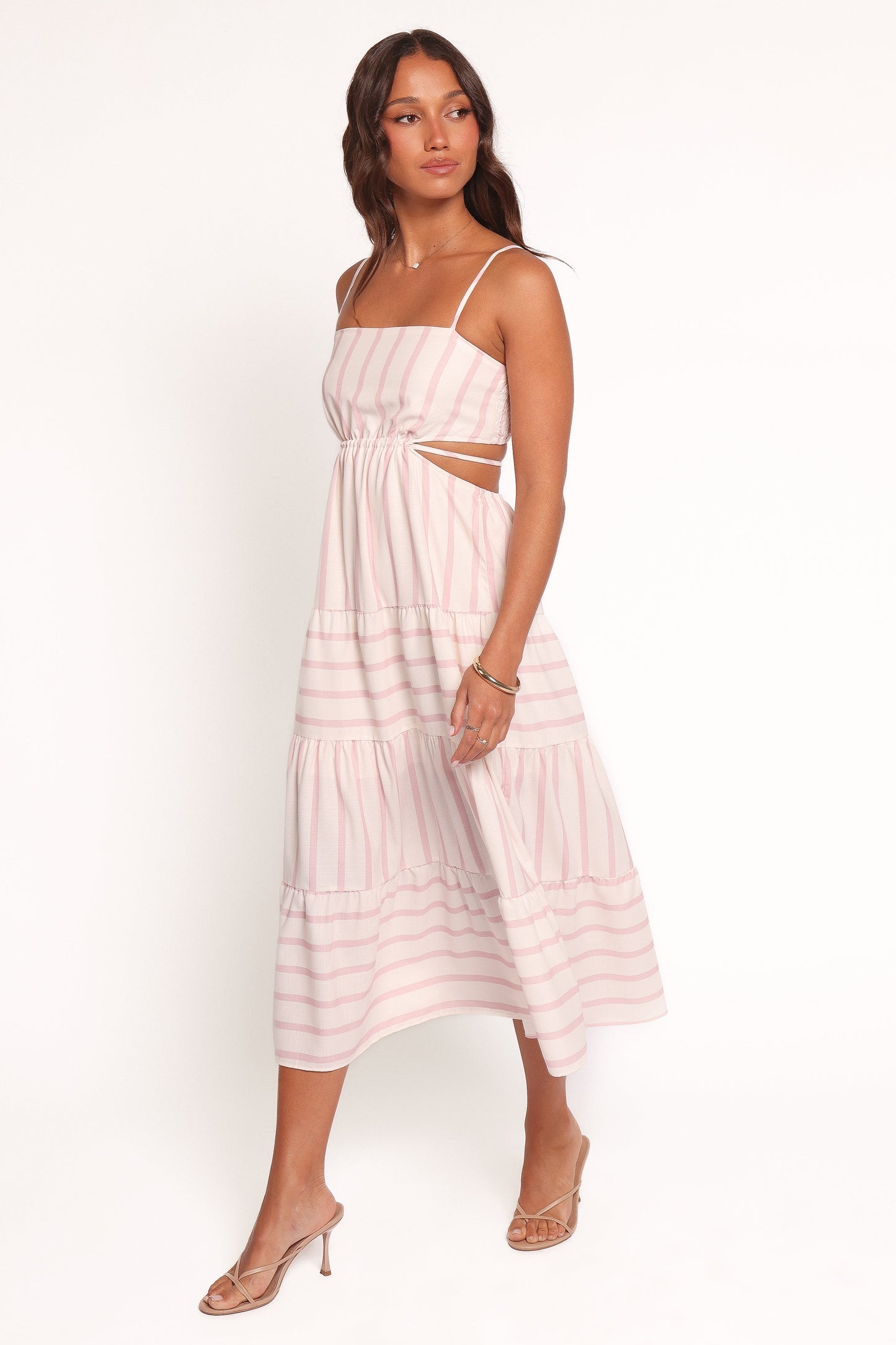 Evelin Midi Dress - Pink Stripe