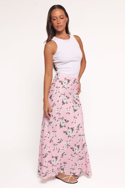Evie Maxi Skirt - Pink Floral