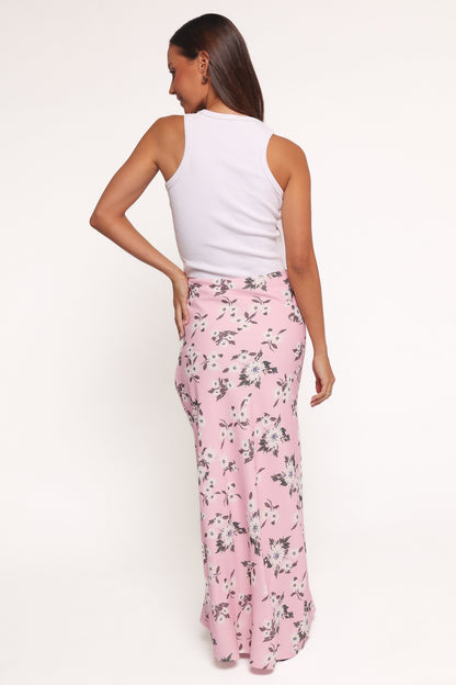 Evie Maxi Skirt - Pink Floral