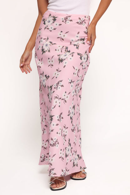 Evie Maxi Skirt - Pink Floral
