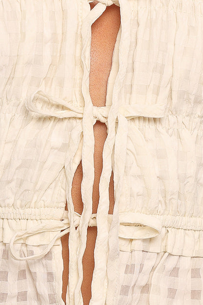 Farica Gingham Top - Cream