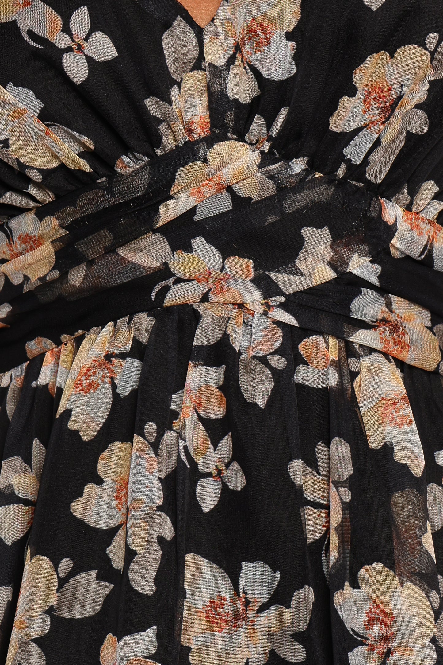 Farryn Maxi Dress - Black Beige Floral