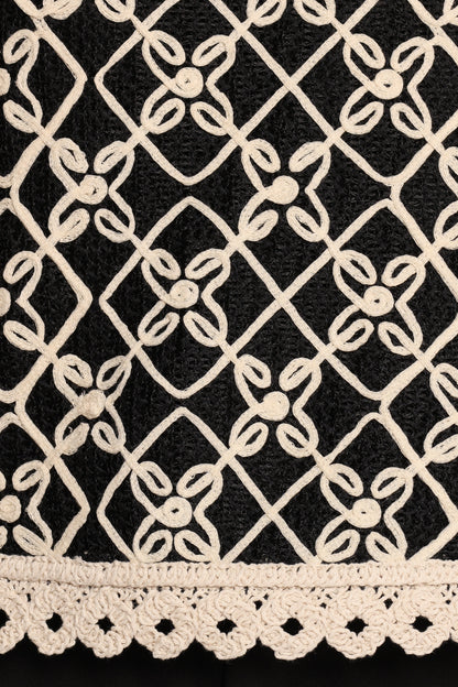 Finley Embroidered Top - Black Natural