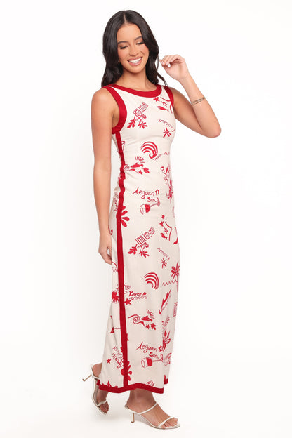 Fiori Maxi Dress - Red