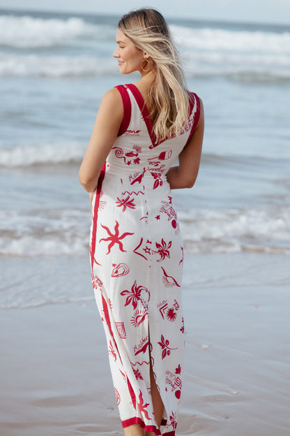 Fiori Maxi Dress - Red