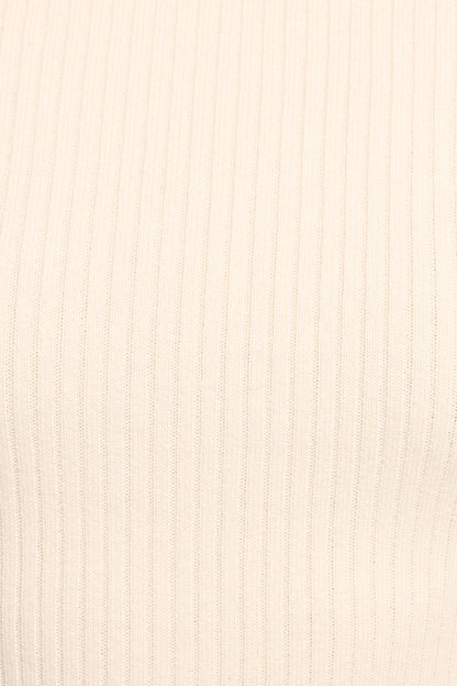 Fleur Ribbed Knit Top - Cream