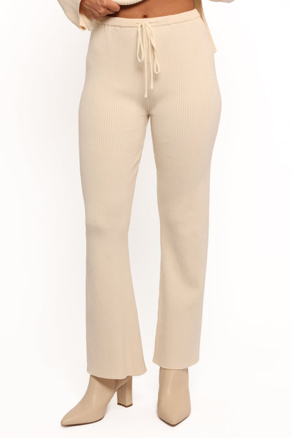 Beeba Ribbed Knit Pants - Cream