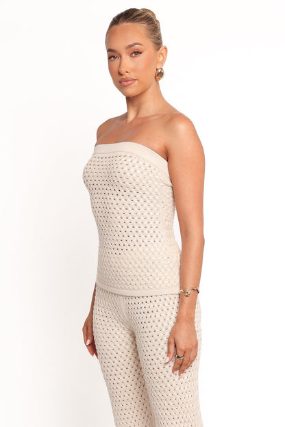 Fonte Strapless Knit Top - Cream