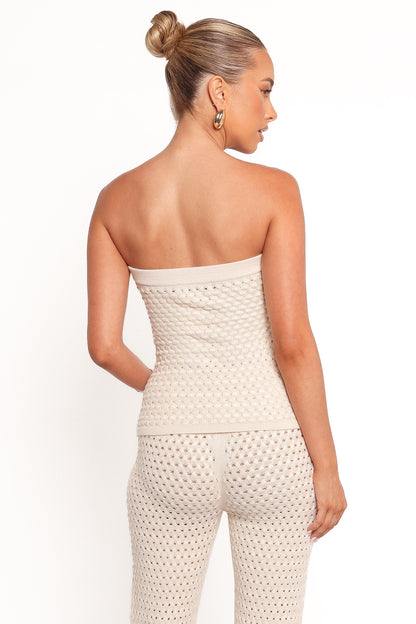 Fonte Strapless Knit Top - Cream