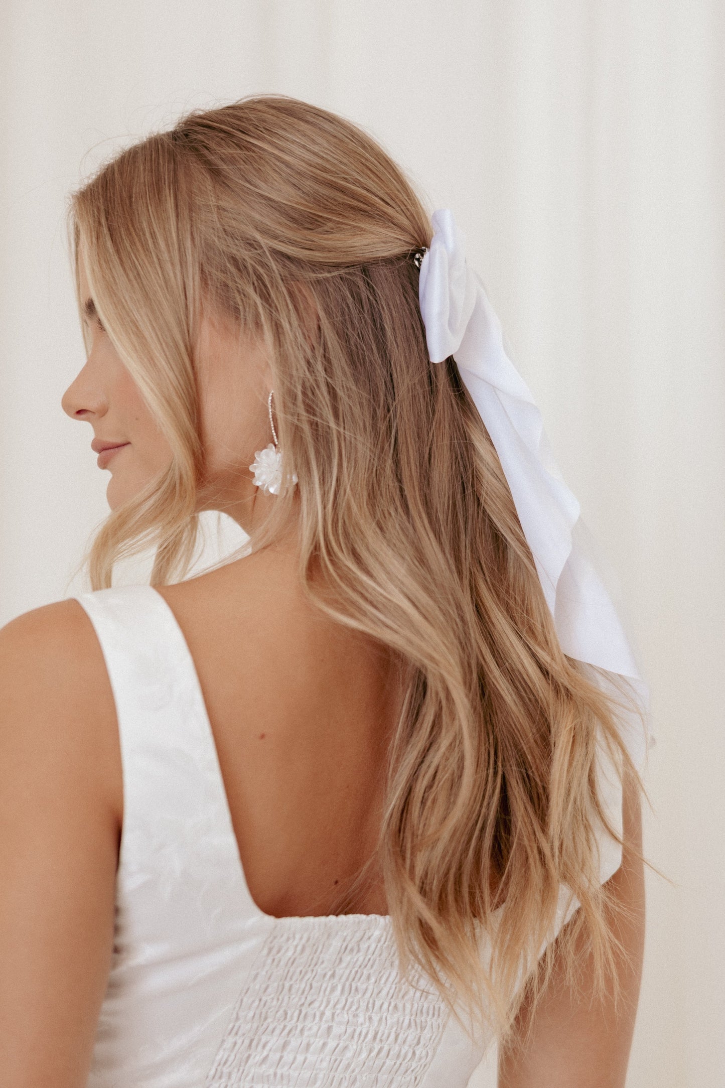 Grace Hair Bow - White