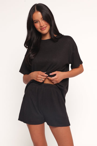 Granger Knit Short Set - Black
