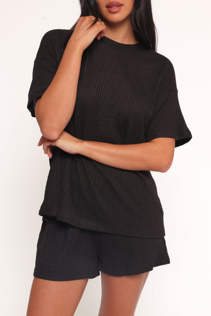 Granger Knit Short Set - Black
