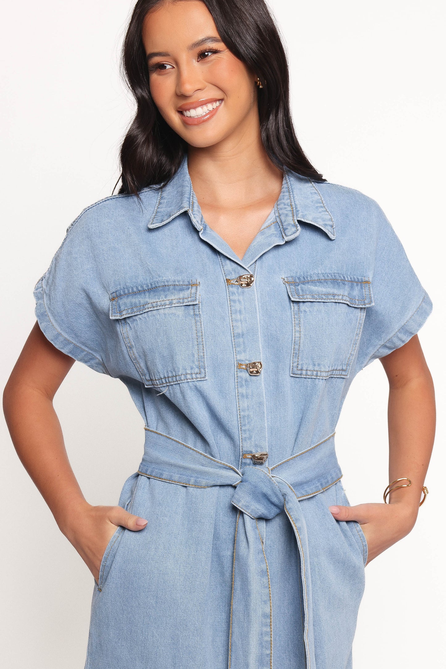 Griffin Shirt Maxi Dress - Denim