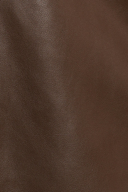 Haelee Faux Leather Skirt - Brown