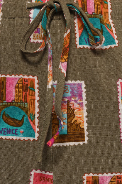 Hana Pants - Olive Print