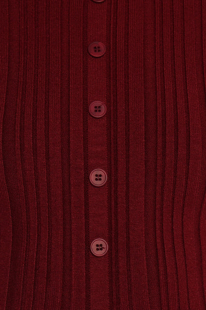 Hatte Cardigan Top - Dark Cherry