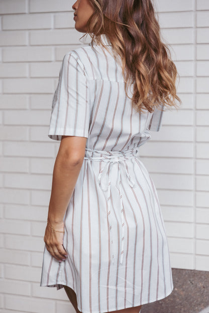 Hayes Mini Dress - Blue Stripe