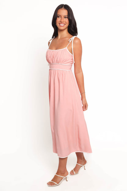 Henley Midi Dress - Pink