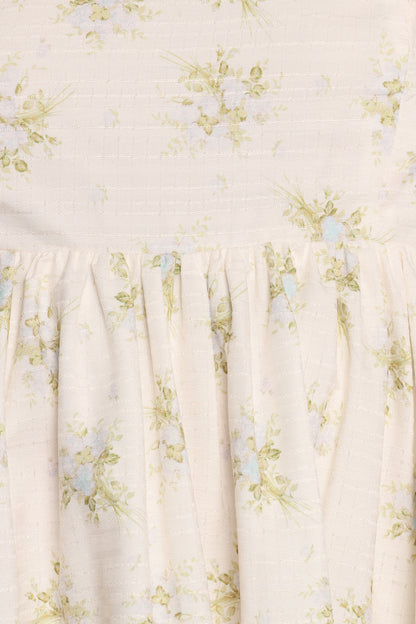 Indira Mini Dress - Ivory Blue Floral