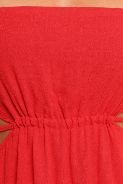 Indra Midi Dress - Red