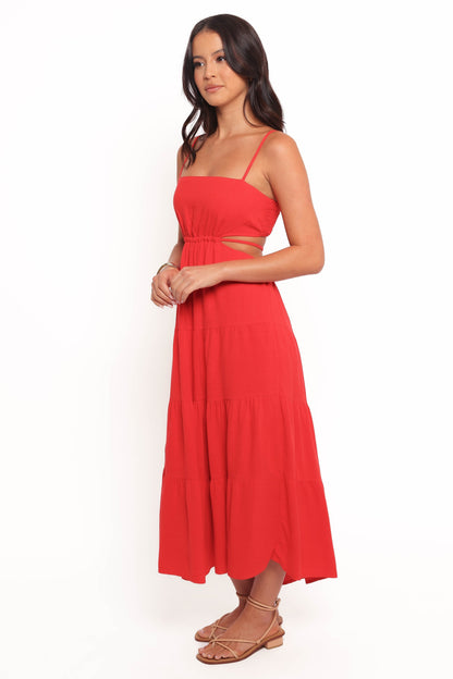 Indra Midi Dress - Red
