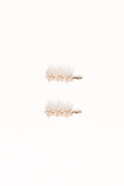 Isabella Hair Clip Set - Pearl