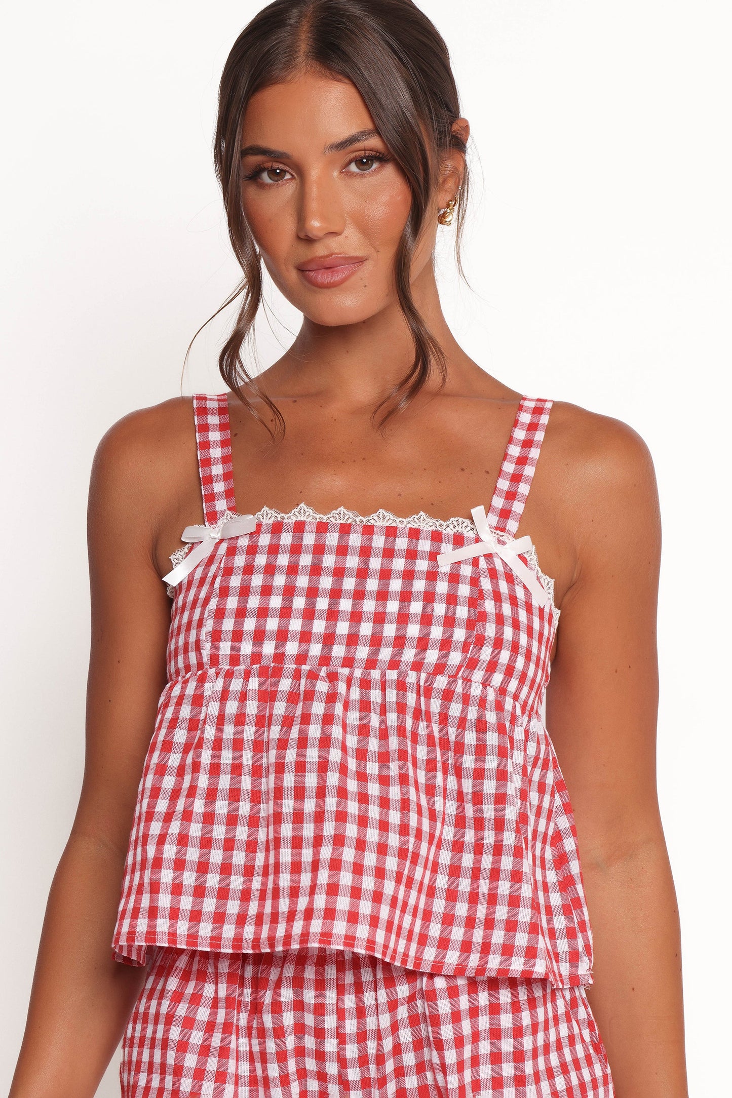 Isidore Gingham Short Set - Red