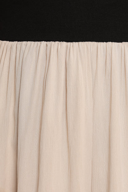 Isolde Midi Dress - Black/Beige