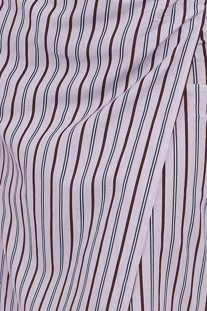 Jacey Wrap Midi Skirt - Midnight Stripe