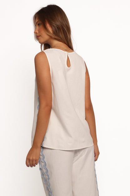 Jasinta Top - Cream Blue