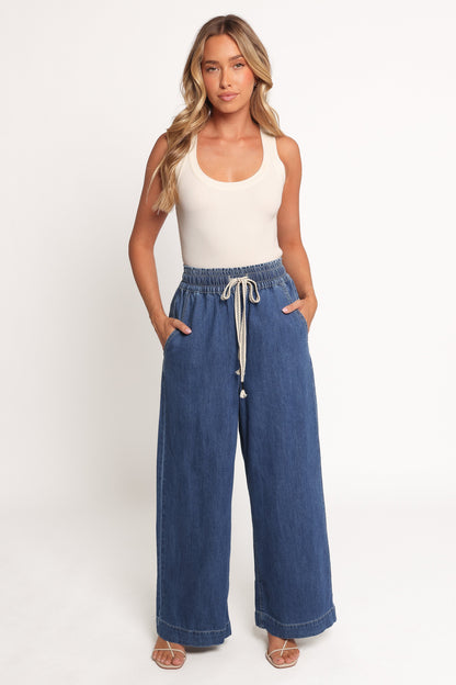 Jenni Wide Leg Pant - Denim