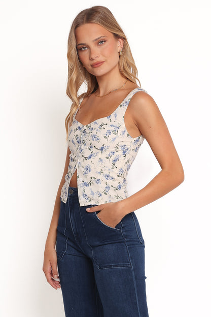 Jia Top - Ivory Floral