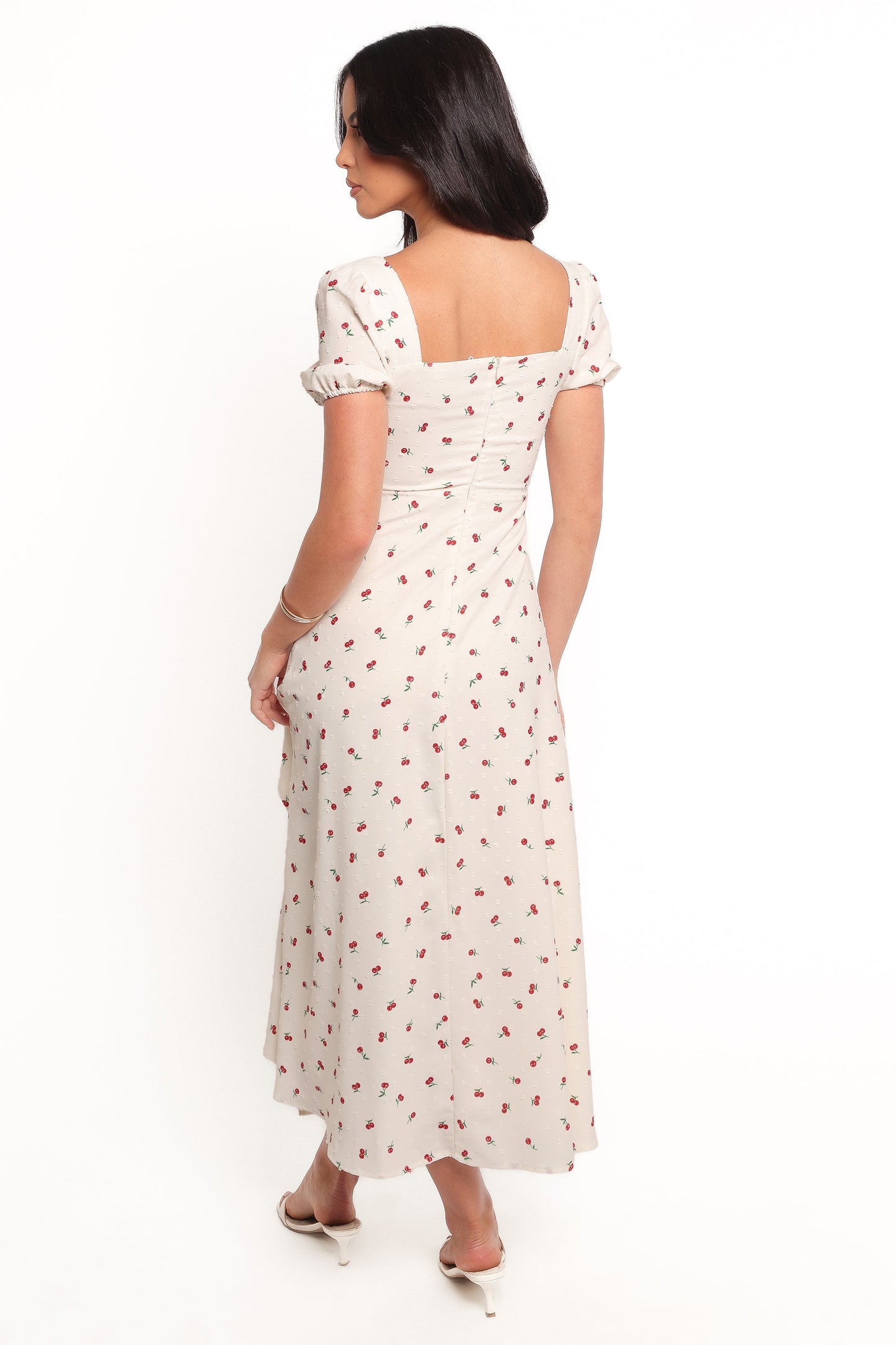 Jill Midi Dress - Cherry Print