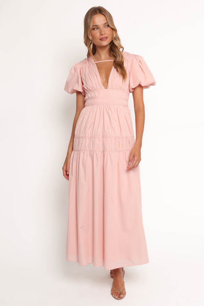Joedy Puff Sleeve Midi Dress - Pale Pink