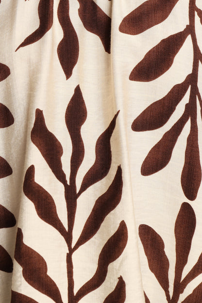 July Long Sleeve Smock Top - Brown Palm