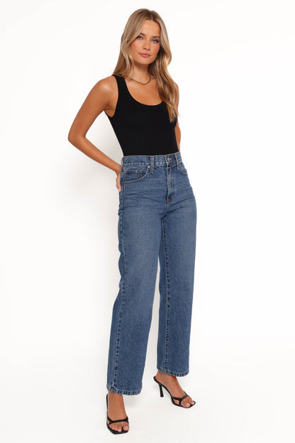 Just Black Relaxed 90S Straight Jean - Dark Denim