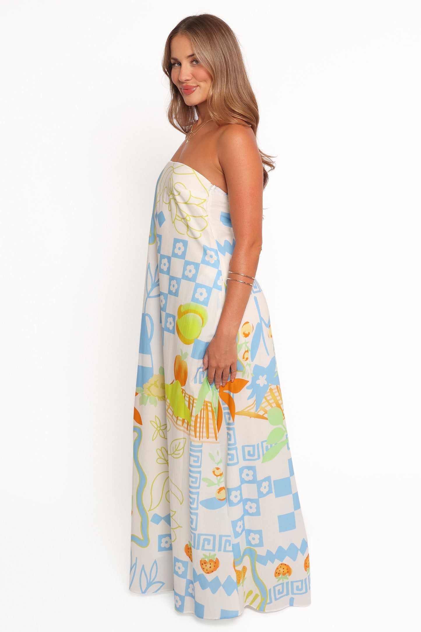 Kaelani Strapless Maxi Dress - Multi Print