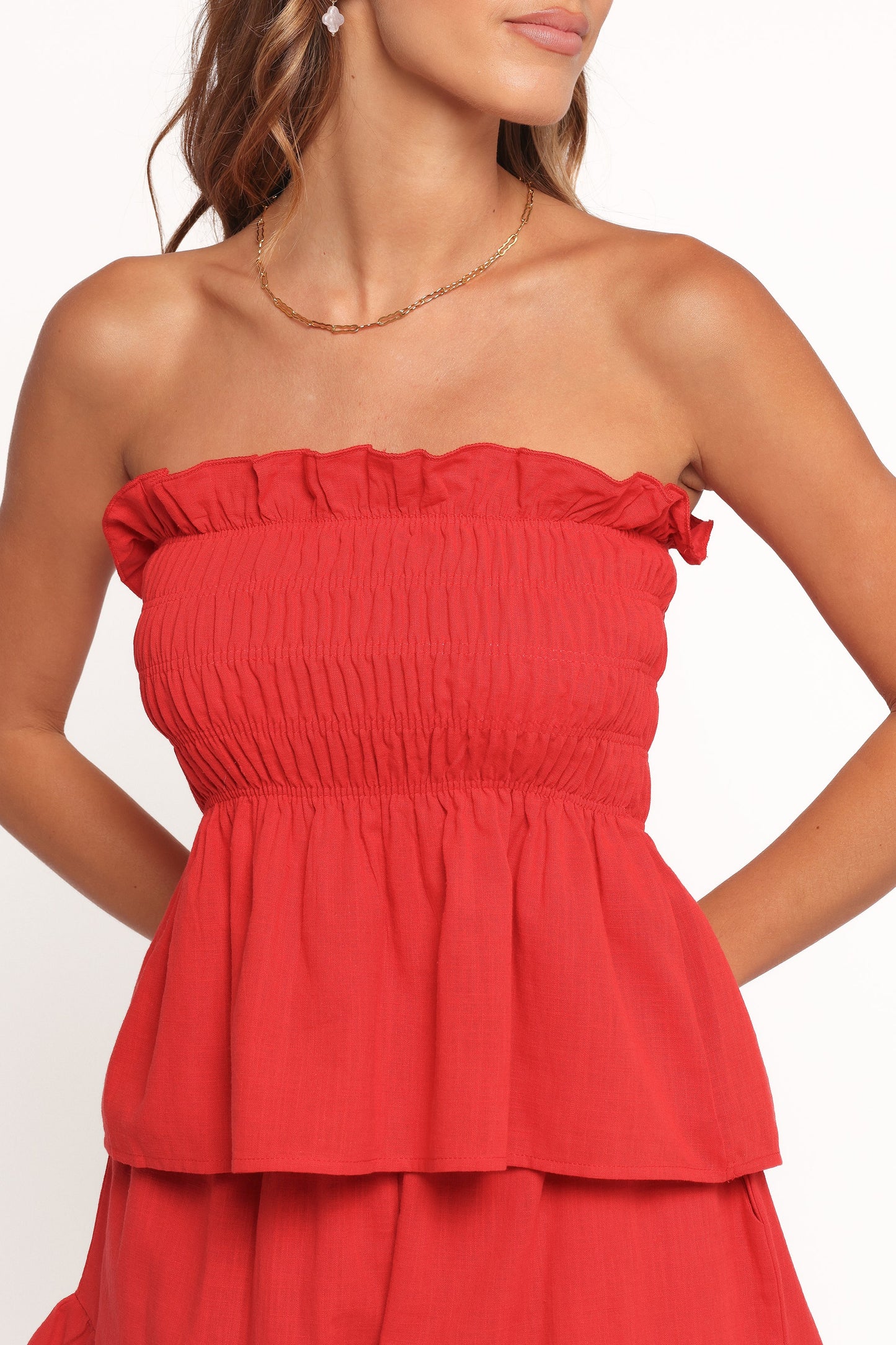 Kaiya Frill Short Set - Red