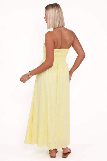 Kayt Strapless Dress - Butter Yellow