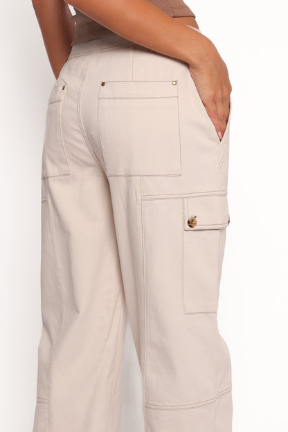 Kiah Cargo Pant - Ecru