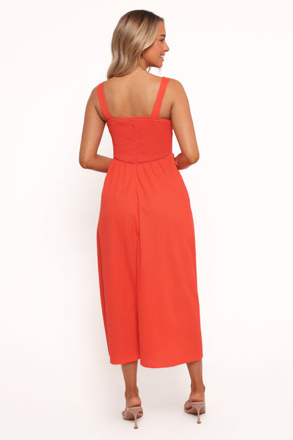 Kinslee Midi Dress - Coral